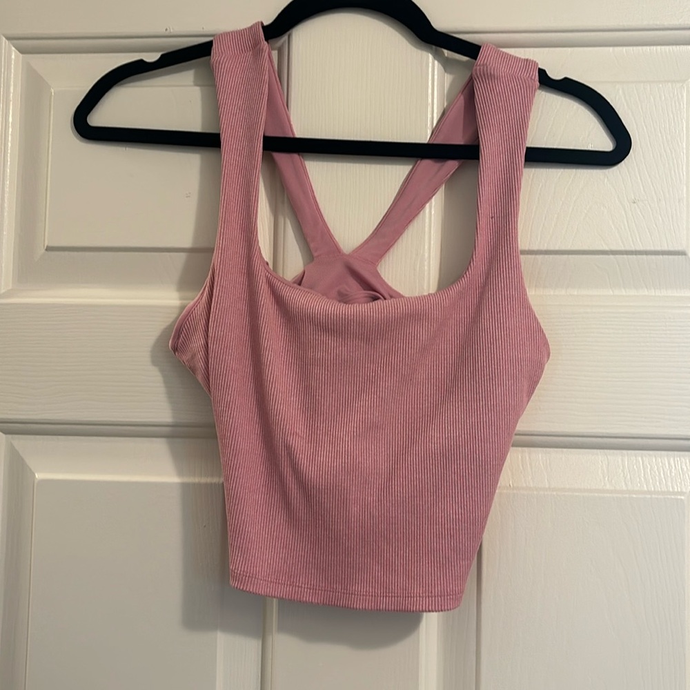 Pink alo yoga bra